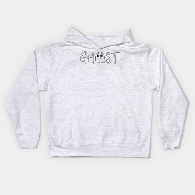 Ghost Lettering Word Cute Kids Hoodie by Hariolf´s Mega Store